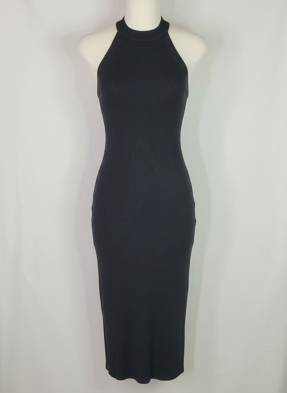 OLD NAVY Black Ribbed Bodycon Fitted Stretchy Sleeveless Sweater Dress Size S